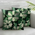thumbnail image 3 of Creowell Many Black and Flowers Floral，Printed Throw Pillow Square Decorative Pillow for Sofa, Chair, Daybed，Black Green White, 3 of 5