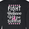thumbnail image 4 of Inktastic Breast Cancer Awareness Fight Believe Hope Survive Long Sleeve T-Shirt, 4 of 5