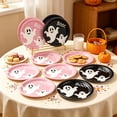 thumbnail image 2 of 40Pcs Halloween Paper Plates Round Pink Black Ghost Disposable Plates 9 Inch Cute Cartoon Ghost Decorative Paper Plate for Halloween Summerween Party Birthday Baby Shower Table Decor, 2 of 6