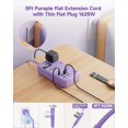 thumbnail image 4 of Power Strip Beeiker 6 USB (2 USB C) con 4 salidas, cable de 5 pies, color morado, 4 of 8