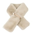 thumbnail image 5 of Eoperou Faux Pearl Buckle Wide Warm Thermal Scarf Female Autumn Winter Double-sided Imitation Mink Fur Cross Collar Scarf, 5 of 8
