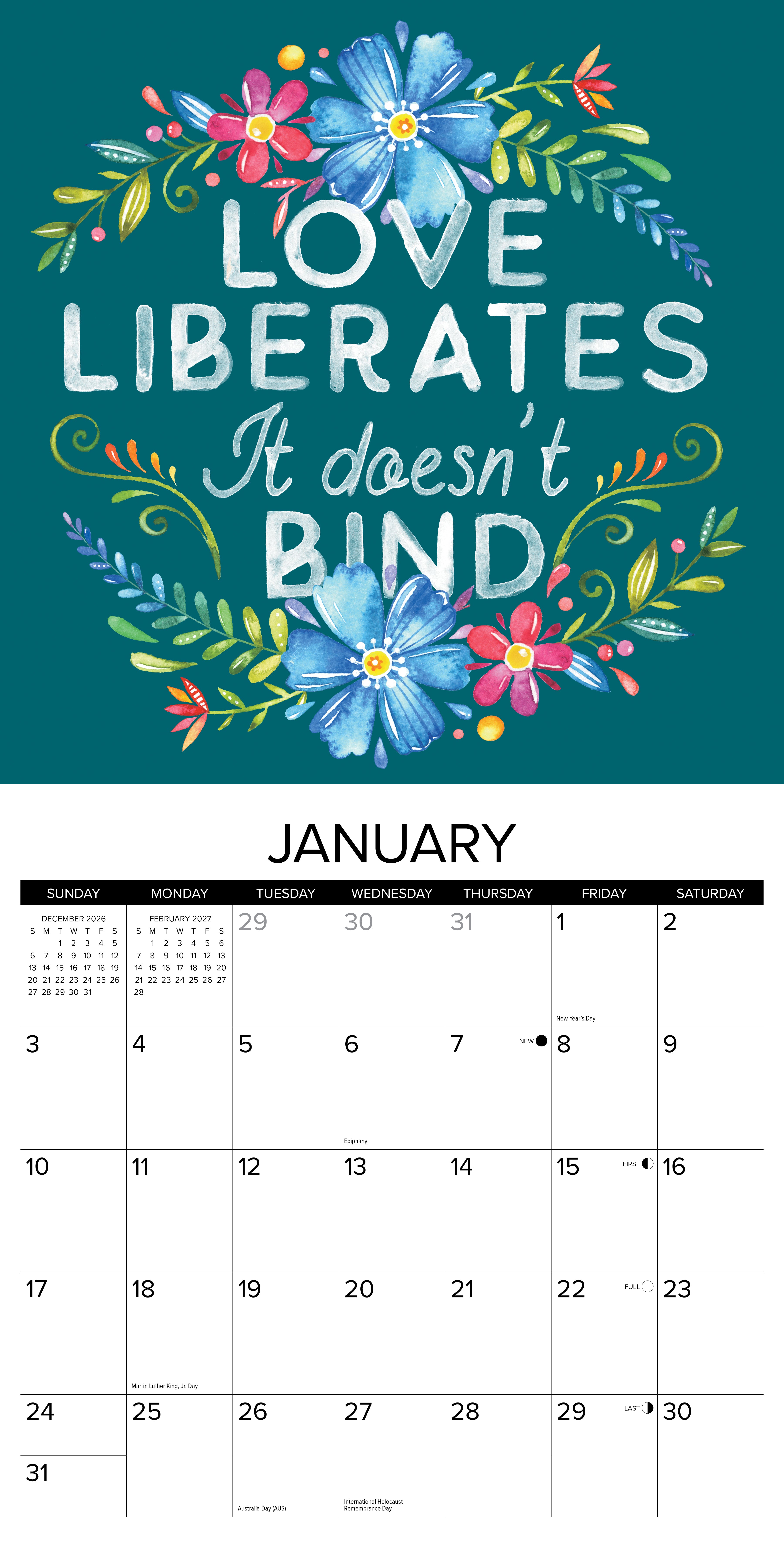 Willow Creek Press, Live, Laugh, Love 2027 Wall Calendar