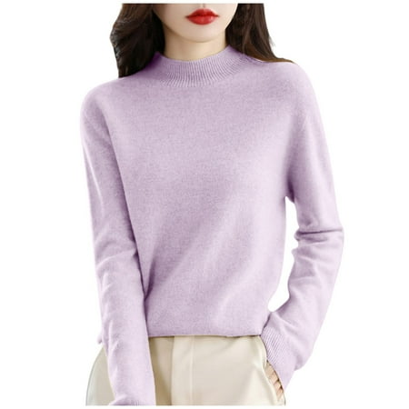 Kcodviy Women Pure Long Sleeve Crew Neck Soft Warm Pullover Knit Fall Winter Thermal Tops For Men Tall Winter Underwear Thermal Women Top Plus Size Thermal Tops For Women Cold Weather Thermal Underwea