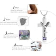 thumbnail image 5 of 3 Pack Crystal Heart Cross Cylinder Urn Necklaces for Ashes Cremation Jewelry Keepsake for Women Men Crystal Funeral Memorial Pendant Gift, 5 of 7