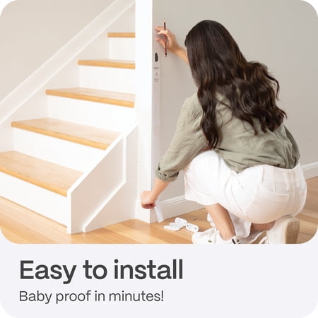 Perma Child Safety 71 in. Wide x 33 in. Tall White Retractable Baby Gate