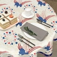 thumbnail image 6 of 4th of July Tablecloth Round 60 Inch Patriotic American Flag Table Cloth Wrinkle Resistant Table Cover Memorial Day Independence Day Tablecloth Decorative for Home Kitchen Dining Indoor Party Picnic, 6 of 6