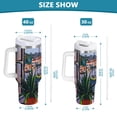 thumbnail image 6 of Yayeee 40oz Stainless Steel Tumbler with Straw and Handle Double-Wall Insulated Travel Water Bottle, Green Boat, 6 of 8