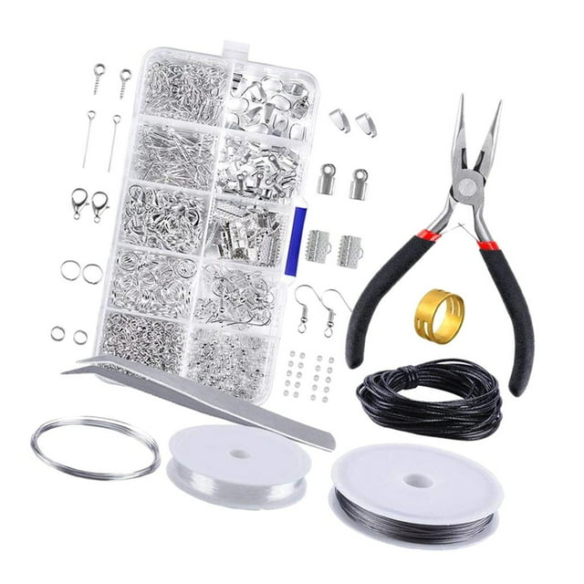 10 rejillas / caja de inicio de hallazgos de joyería de herramientas de reparación de fabricación de abalorios de joyería Alicates Hugo Kit de hallazgos de joyería