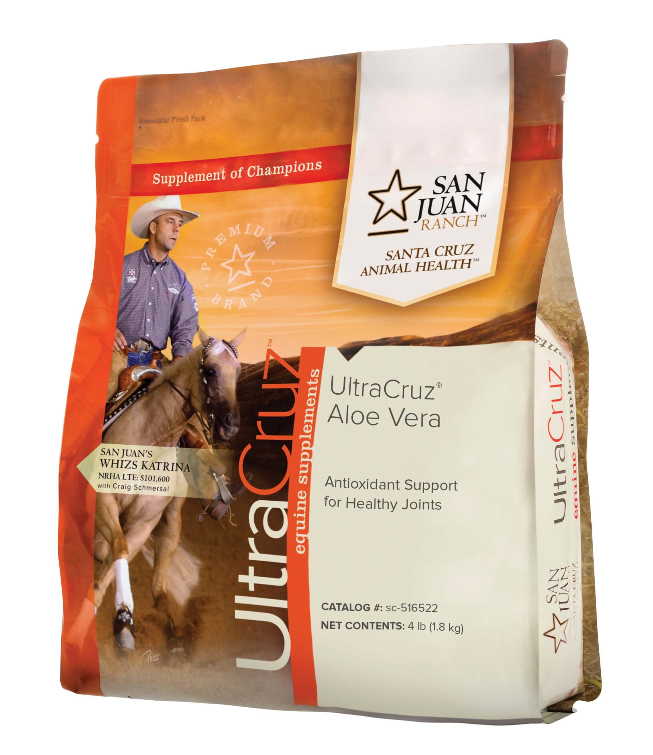 UltraCruz Equine Aloe Vera Supplement for Horses, 4 lb, Pellet (64 Day