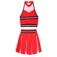 thumbnail image 5 of Alvivi Kids Girls Ceerleading Costume Halter Neck  Crop Top Pleated Skirt Outfits 2Pcs 6-16, 5 of 5