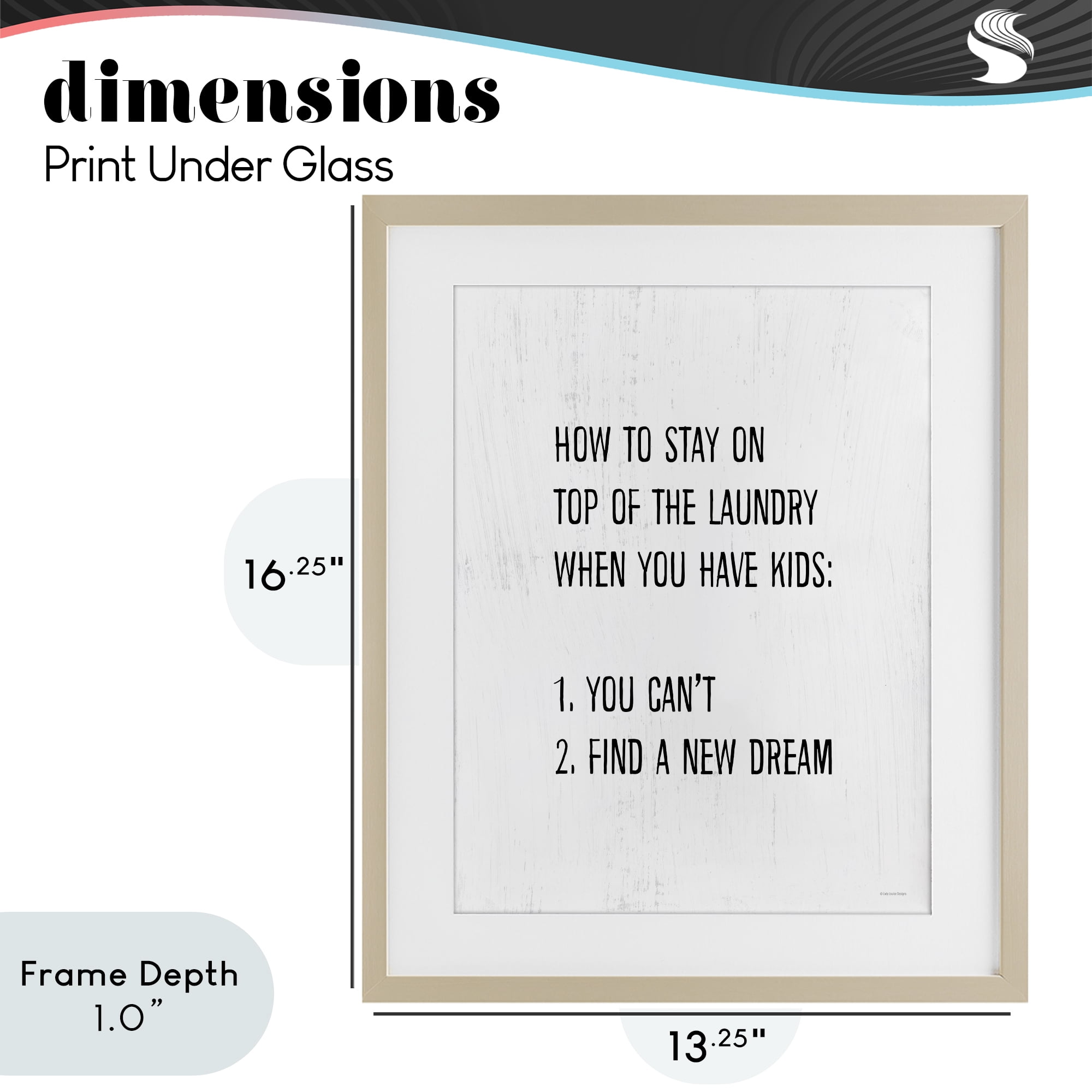 Stupell Industries Parent's Laundry Humor Birch Framed Print Under Glass, design by Lady Louise Designs