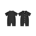 thumbnail image 2 of BemeyourBBs Newborn Baby Girl Boy Silk Satin Pajamas Rompers Kids Short Sleeve Button Down Pjs Infant One Piece Jumpsuit Loungewear Sleepwear, 2 of 10