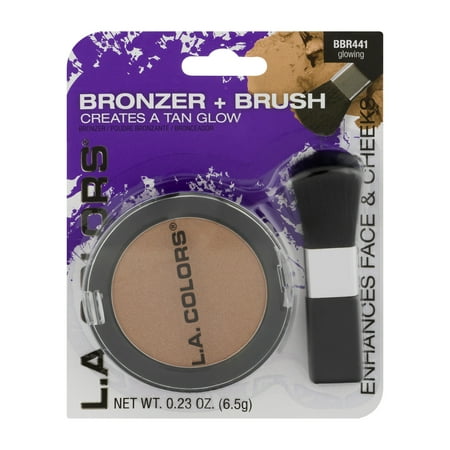 (4 Pack) L.A. Colors Bronzer & Brush, Glowing, 0.23 Oz (4 pack)