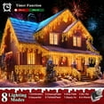 thumbnail image 2 of XURISEN Icicle Christmas Lights Outdoor 480 LED 50ft 90 Drops with 8 Modes Fairy Lights,Plug in Waterproof Timer Memory Function for Christmas Holiday Wedding Party Decorations(Warm White), 2 of 8