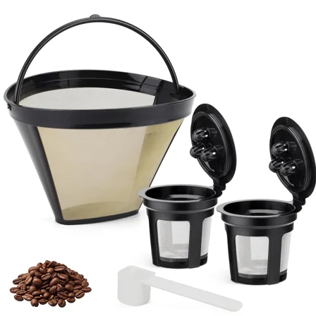Reusable Coffee Filter And 2 Refillable K Cups For Ninja Dual Brew Coffee Maker