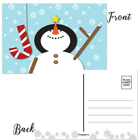 - Snowman Joy Christmas Postcards - 50 Holiday Fun Postcards - 4 x 6 inch Postcards B17057