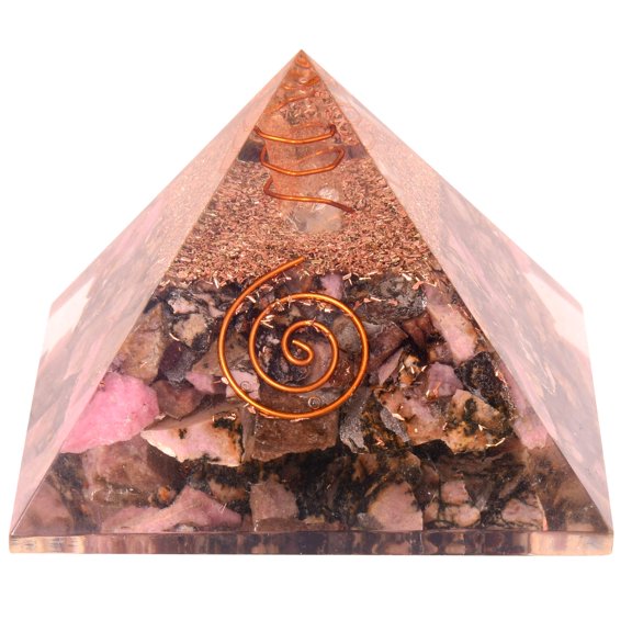 Natural Crystal Energy Generator Rhodonite Orgone Pyramid EMF Protection Healing Crystal