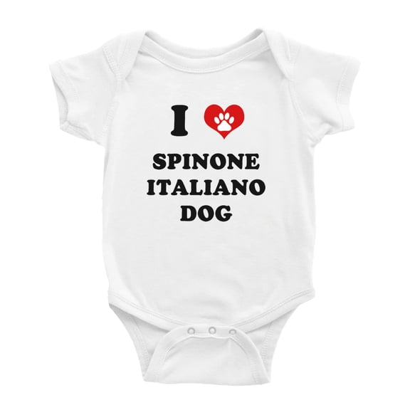I Heart Spinone Italiano Dog Funny Baby Romper (White, 0-3 Months)