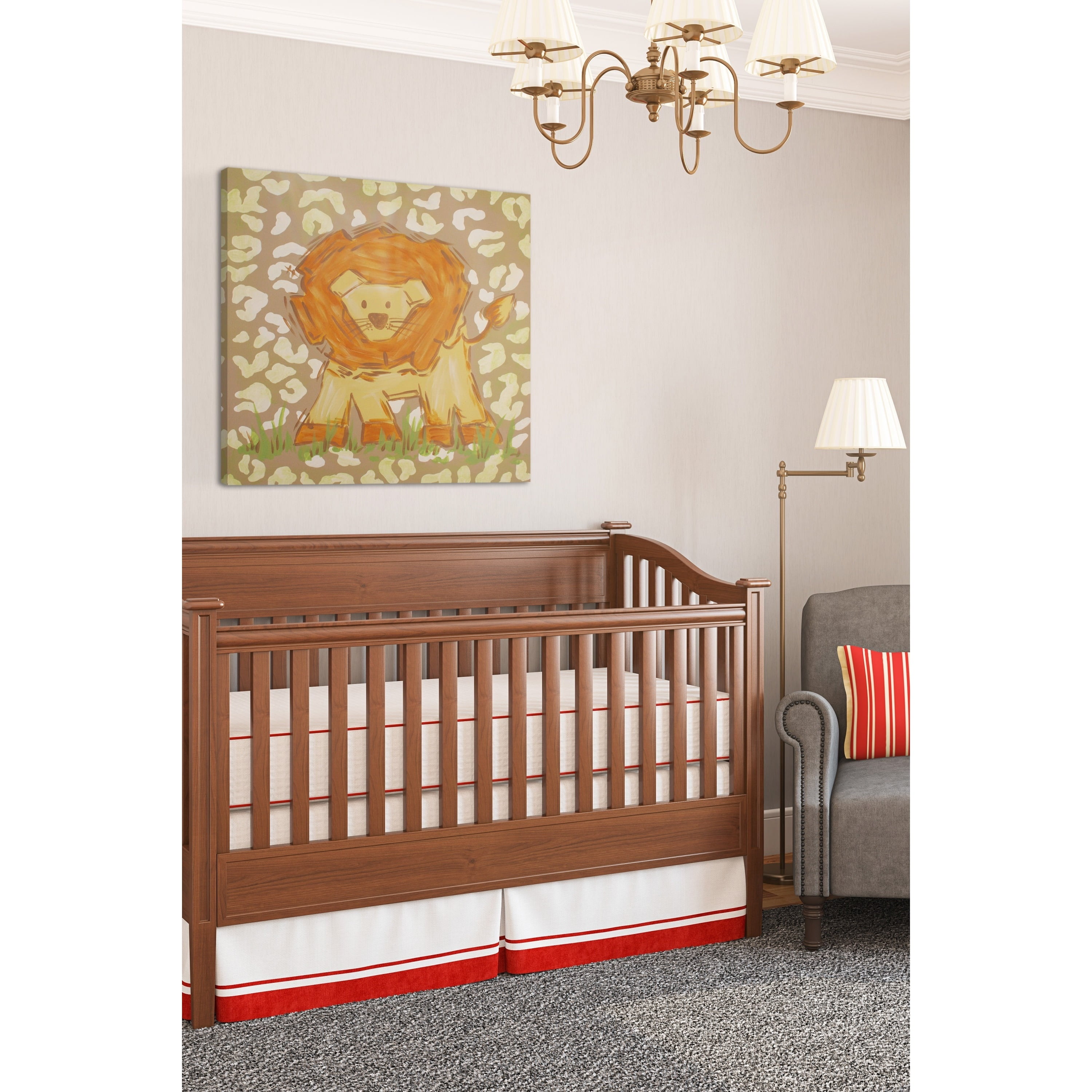 Marmont Hill "Tan Lion" by Reesa Qualia Painting Print on Wrapped Canvas