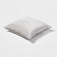 thumbnail image 3 of Velvet Rib Textured Square Throw Pillow Gray - Modern Indoor Decorative Accent, Polyester Fiber Fill, 3 of 4