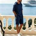 thumbnail image 3 of StSilkitty 2 Piece Outfits for Mens Solid Color Short Sleeve Hoodies and Shorts Set Running Workout Tracksuits, 3 of 7