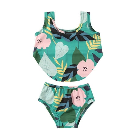 

TAIAOJING Girls Swimsuits Bikini Set Toddler Kids Baby Floral Print Swimwear Bikini Summer Outfits Set Bathing Suit 12-18 Months