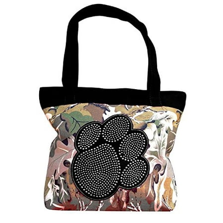 peach couture womens designer print large travel tote handbag shoulder bag purse leaf
