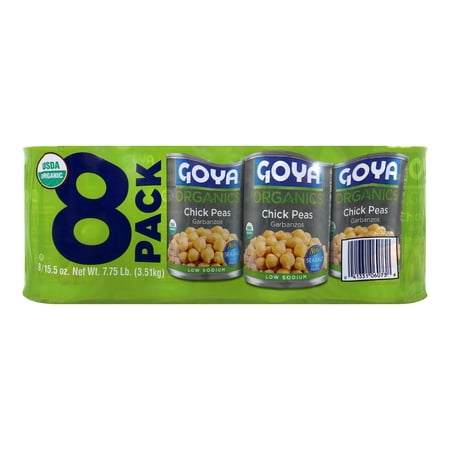 Goya Organic Low Sodium Chick Peas Garbanzos  15.5 Ounce (Pack of 8)