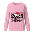 thumbnail image 4 of Women's Christmas Sweatshirt Long Sleeve Crewneck Holiday Pullover Merry Xmas Graphic Print Cozy Lounge Wear Fall Winter Festive Top, 4 of 4