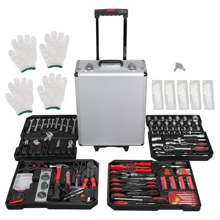 Zeny 799pcs Sturdy Aluminium Rolling Hand Tool Set Standard Metric Mechanics Kits with Case Box Trolley Repair Kit Hand