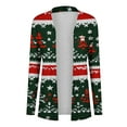 thumbnail image 5 of Awdenio Cardigan Sweaters for Women Xmas Tree Red Plaid Knitting Open Front Cardigans Holiday Long Sleeve Top, 5 of 5