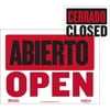 (Price/Case of 24)Bazic Products L-50-24 12" X 16" Abierto Sign W/ Cerrado Sign On Back