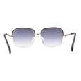 thumbnail image 4 of Understated Rectangle Chain Jewel Brow Trim Fashion Sunglasses Gold Smoke, 4 of 4