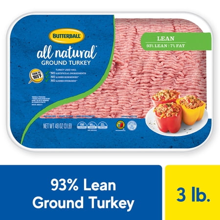Butterball All Natural Fresh 93%/7% Lean Ground Turkey, Family-Sized, 3 lbs.