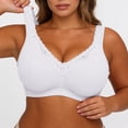thumbnail image 3 of Gytharion Women's Full Coverage Bras Solid Color Lace Trim Wide Straps Plus Size Bras Support Everyday Wireless Bras, 3 of 3