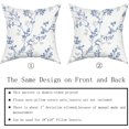 thumbnail image 4 of Blue Grey Leaf Branch Jacquard Throw Pillow Covers 18x18 Inch Set of 2 Bird and Leaf Decorative Pillowcase Square Cushion Covers for Home Couch Sofa Patio Bedroom, 22_0060802, 4 of 6