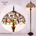 thumbnail image 5 of Tiffany Floor Lamp LED Glam Antique Art Bright Standing Reading Light 64" Tall Stained Glass Birds Shade Boho Industrial Bronze Pole Vintage Base Kids Bedroom Living Room Farmhouse Office WERFACTORY, 5 of 8