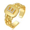 thumbnail image 1 of Anillo con apertura de letras con diseño de correa de joyería chapada en oro de la serie Letter de estilo europeo y americano, 1 of 6