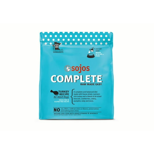 Sojos Complete Turkey Recipe Adult GrainFree FreezeDried Raw Dog Food