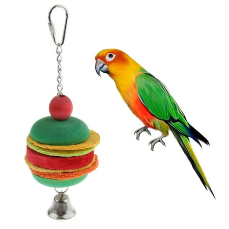 EHJRE Bird Swing Wooden Loofah Toy Parrot Canary Budgie Cage Hanging Exercise Toy