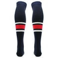 thumbnail image 2 of TCK Dugout Striped Over the Knee Baseball Socks Pattern E - Navy White Scarlet, 2 of 2