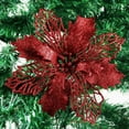 thumbnail image 1 of 10Pcs Christmas Glitter Artificial Poinsettia Flowers Xmas Poinsettia Artificial Wedding Flowers Decorations Xmas Tree Ornaments for Party Favors, 4.8inch, 1 of 4