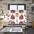 thumbnail image 4 of Yayeee Kitchen Curtains Tier Pair Light Filtering 27"x36" Rod Pocket Short Cafe Window Panel, White Chocolate Cakes, 4 of 7