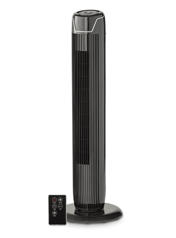 Mainstays 36" Tall 3-Speed Oscillating Tower Fan, FZ10-19JR, New, Black