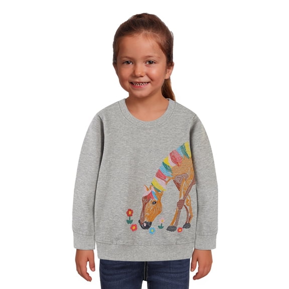 Avtoify Children Long Sleeve Shirts Fashion Girls Summer Short Sleeves Round Neck Solid Color Dress