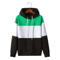 thumbnail image 2 of Sudadera con capucha de manga larga con costuras de tres colores para hombre Sudadera con capucha informal con cordón Pompotops  oipoqjl15614, 2 of 9