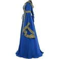 thumbnail image 6 of ZVAVZ Womens Vintage Medieval Dress Casual Renaissance Costume Hooded Retro Lace up Long Sleeve Party Cocktail DressGothic Gown Light Blue,XL, 6 of 6