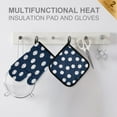 thumbnail image 4 of Yayeee Oven Mitts and Pot Holder Set of 4 Heat Resistant Kitchen Gloves Baking Hot Pad, Navy Blue Baseball Pattern, 4 of 5