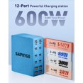 thumbnail image 2 of Estación de carga USB SAIPKYGS 12 puertos USB C 600W azul, 2 of 6