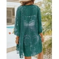 thumbnail image 5 of Bsubseach Women Mesh Lace Kimono Cardigan Swimsuit Cover Ups Floral Beachwear Dress, 5 of 6